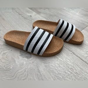 Adidas ADILETTE CORK SLIDES size: 7 (made in Italy)